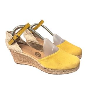 Paseart  Espadrilles Women’s Suede Wedge Ankle Straps Pre-Owned Condition SZ 9.5